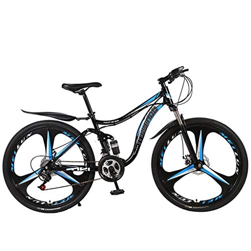 Mountain Bike : Oksea Outroad Mountain Bike For Men Women 26 Inch Dual Shock-Absorbing 21 Speed Mountain Bicycle Cool Bike (Blue)