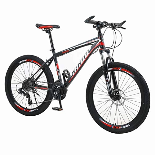 Mountain Bike : Outdoor mountain bikes, adult mountain bikes 21 / 24 / 27 / 30 speed bicycles with dual disc brakes and front suspension, disc brakes and shock-absorbing bicycles, lightweight aluminum frame mountain bike