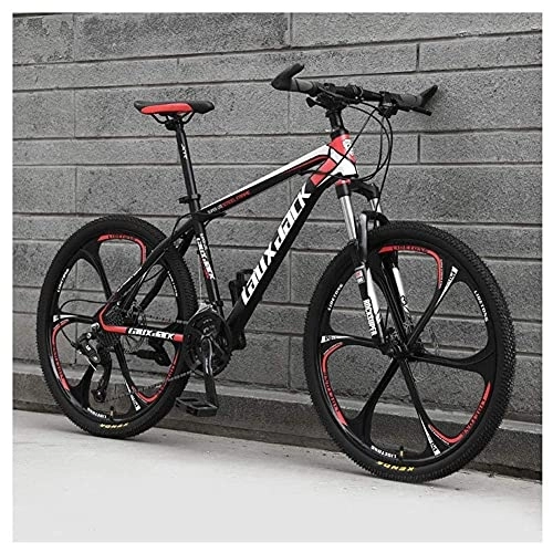 Mountain Bike : Outdoor sports 21 Speed Mountain Bike 26 Inches 6Spoke Wheel Front Suspension Dual Disc BrakeBicycle, Red