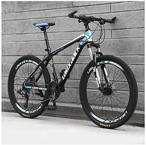 Mountain Bike : Outdoor sports Mountain Bike 24 Speed 26 Inch Double Disc Brake Front Suspension HighCarbon Steel Bikes, Black
