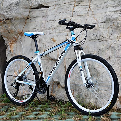 Mountain Bike : Outroad Racing Cycling Adult Road Bicycle, RNNTK Double Disc Brakes Bike Comfortable Light Mountain Bicycle, Outroad Mountain Bike A Variety Of Colors G -21 Speed -24 Inches