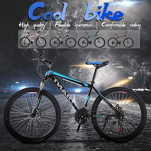 Mountain Bike : Pageantry 24 Inch Carbon Steel Mountain Bike Speed Bicycle Full Suspension MTB Mountain Bike Portable Bike