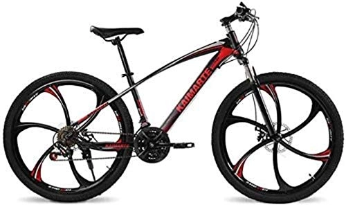 Mountain Bike : Painting Adult Variable Speed Mountain Bike, Double Disc Brake Bikes, Beach Snowmobile Bicycle, Upgrade High-Carbon Steel Frame BXM bike (Color : Red, Size : 27 speed)