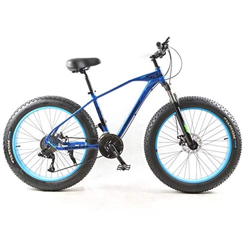 Mountain Bike : Pakopjxnx Bicycle Mountain Bike 30 speed Aluminum alloy frame 26x4.0 Bicycles Snow bikes Front, Blue, 30 speed
