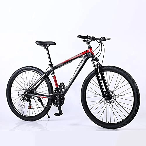 Mountain Bike : paritariny Complete Cruiser Bikes, 29 Inch Mountain Bike Aluminum Alloy Mountain Bicycle 21 / 24 / 27 Speed Student Bicycle Adult Bike Light Bicycle (Color : Black red, Size : 27speed)