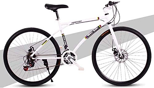 Mountain Bike : PARTAS Travel Convenience Commute - Road Bicycles, 24-Speed 26 inch Bikes, Double Disc Brake, High Carbon Steel Frame, Road Bicycle Racing, Suitable for Advanced Riders and Beginners
