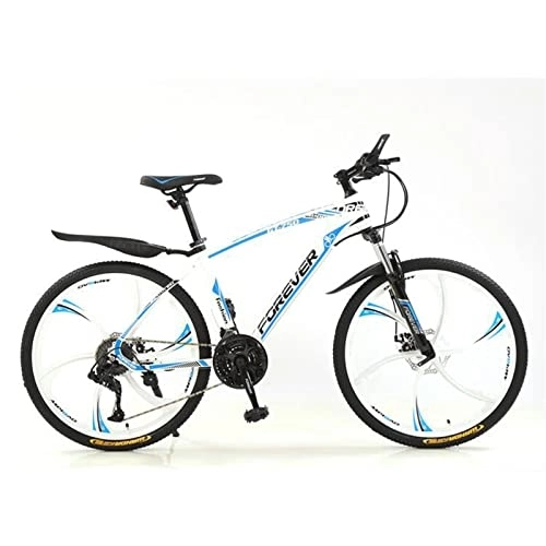 Mountain Bike : PBTRM 24 / 26 Inch Mountain Bike, Full Suspension 6-Spoke 21 / 24 / 27 / 30 Speed High-Tensile Carbon Steel Frame MTB with Dual Disc Brake for Men And Women, 24" D, 27 Speed