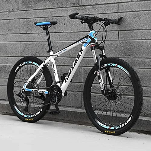 Mountain Bike : PBTRM 26 Inch Mountain Bikes, 21-30 Speed Suspension Fork MTB, High-Tensile Carbon Steel Frame Mountain Bicycle, Dual-Disc Brake, Light Weight, Multiple Colors, C, 30 speed