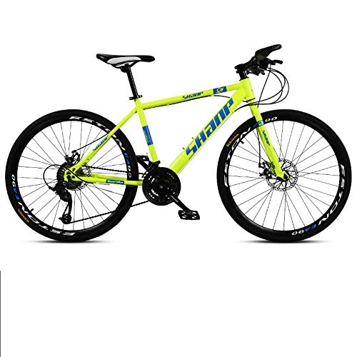 Mountain Bike : peipei Mountain bike variable speed shock absorber adult ultralight road student bicycle men and women 26 inch-Fluorescent yellow_27speed
