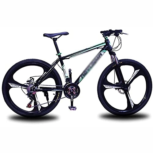 Mountain Bike : PhuNkz 26 inch Mountain Bike for Adults 21 / 24 / 27 Speed Lightweight Aluminum Frame Double Disc Brake Full Suspension Anti-Slip / Green / 21 Speed