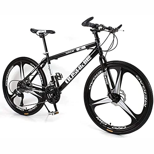 Mountain Bike : PhuNkz 26 inch Mountain Bike for Women / Men Lightweight 21 / 24 / 27 Speed Mtb Adult Bicycles Carbon Steel Frame Front Suspension / Black / 21 Speed