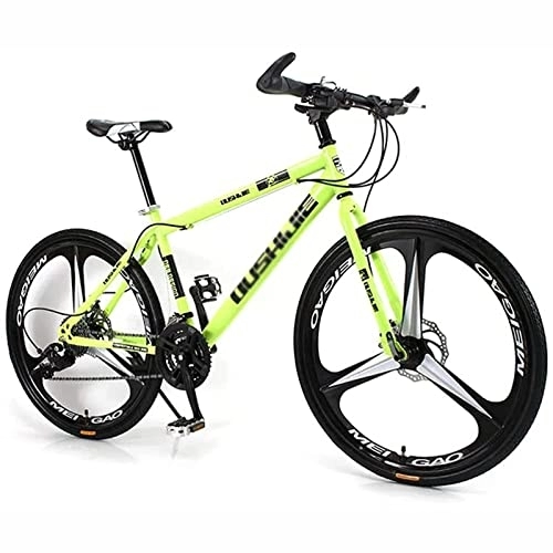 Mountain Bike : PhuNkz 26 inch Mountain Bike for Women / Men Lightweight 21 / 24 / 27 Speed Mtb Adult Bicycles Carbon Steel Frame Front Suspension / Yellow / 27 Speed