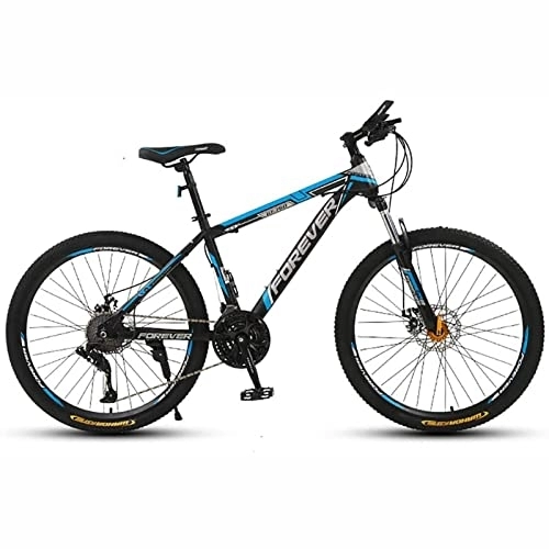 Mountain Bike : PhuNkz 26 inch Mountain Bikes, 21 / 24 / 27 / 30Speed High-Carbon Steel Mountain Bike, Mountain Bicycle Suspension Adjustable Seat Outroad Bicycles / Blue / 21 Speed