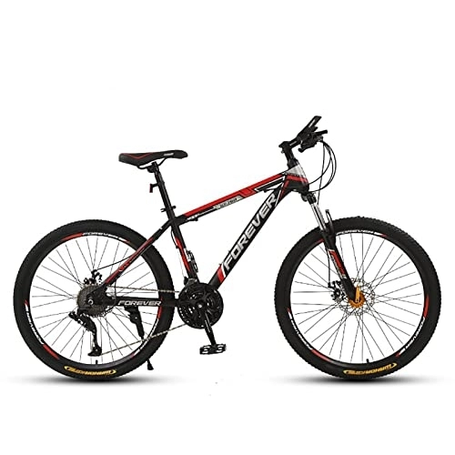 Mountain Bike : PhuNkz 26 inch Mountain Bikes, 21 / 24 / 27 / 30Speed High-Carbon Steel Mountain Bike, Mountain Bicycle Suspension Adjustable Seat Outroad Bicycles / Red / 21 Speed