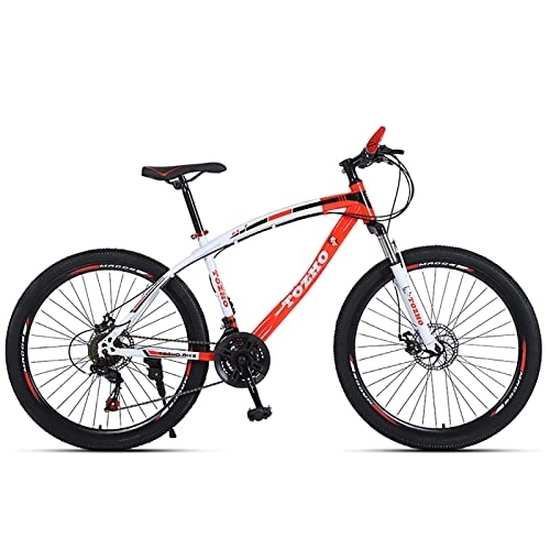 Mountain Bike : PhuNkz 26 inch Wheel Mountain Bike, 21-30 Speed Mens Mountain Bike, Dual Disc Brake Mtb Bike for Women / Red / 21 Speed