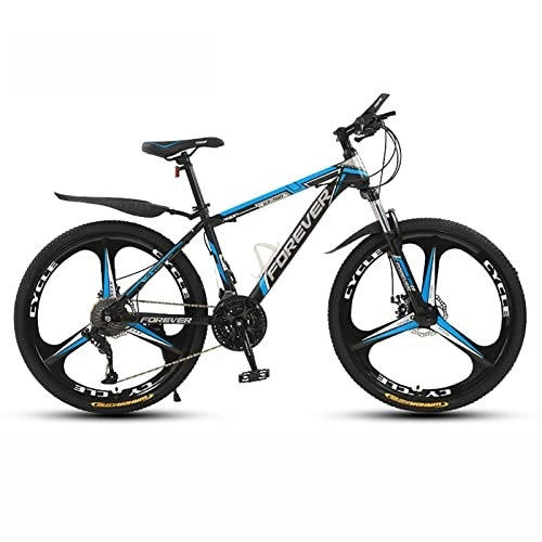 Mountain Bike : PhuNkz 26'' Wheel Mountain Bike / Bicycles for Men 21 / 24 / 27 / 30 Speeds Thickened High Carbon Steel Frame with Mechanical Double Discbrake and Lockable Suspension Fork / E / 21 Speed