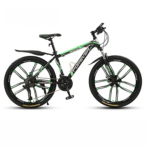 Mountain Bike : PhuNkz 26'' Wheel Mountain Bike / Bicycles for Men 21 / 24 / 27 / 30 Speeds Thickened High Carbon Steel Frame with Mechanical Double Discbrake and Lockable Suspension Fork / H / 21 Speed