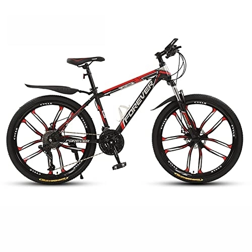 Mountain Bike : PhuNkz 26'' Wheel Mountain Bike / Bicycles for Men 21 / 24 / 27 / 30 Speeds Thickened High Carbon Steel Frame with Mechanical Double Discbrake and Lockable Suspension Fork / I / 24 Speed