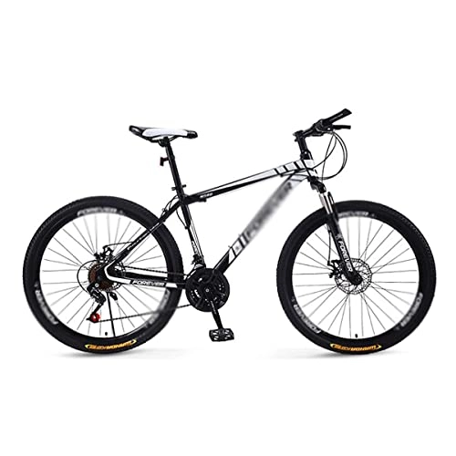 Mountain Bike : Professional Racing Bike, 26 inch Mountain Bike Carbon Steel Frame 21 Speeds with Double Disc Brake for Boys Girls Men and Wome / Black / 21 Speed (Color : Black, Size : 21 Speed)