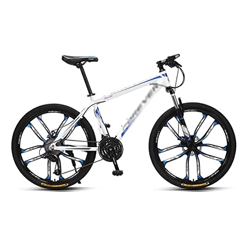 Mountain Bike : Professional Racing Bike, Carbon Mountain Bike 26 inch MTB Bicycle 27-Speed Shift with Dual Disc Brakes for Men and Women Cycling Enthusiasts Suitable for a Path, Trail &Amp; Mountains / Blue / 27 Speed