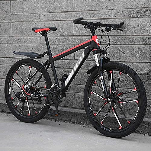 Mountain Bike : Professional Racing Bike, Mountain Bikes, 24 / 26 inch Men’S Mountain Bike, High Carbon Steel Hard Tail City / Road Bike Disc Brake Bike with Adjustable Front Suspension Seats, A~26 Inches, 30 Speed