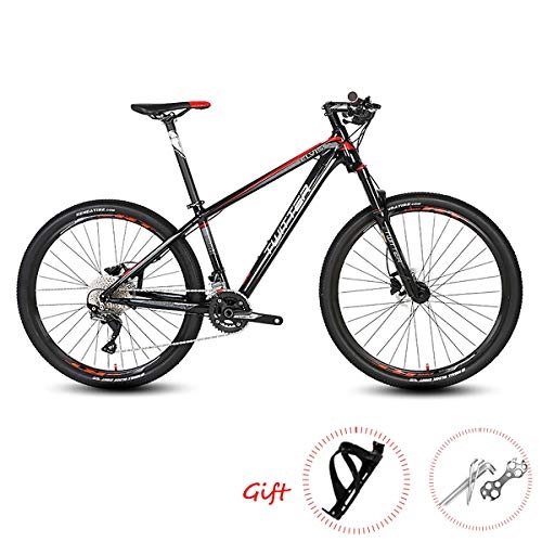 Mountain Bike : PXQ Mountain Bike 27.5 / 26Inch Adults 22 Speeds Disc Brake Off-road Bike Cycling with Shock Absorber, Aluminum Alloy Mechanical Suspension Fork Bicycles, Black1, 26 * 17