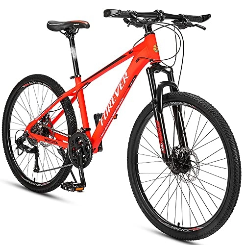 Mountain Bike : PY 26-Inch Mountain Bike, 27 Speed Mountain Bicycle with Alumiframe and Double Disc Brake, Front Suspension Anti-Slip Shock-Absorbing Men and Women's Outdoor Cycling Road Bike / Orange / 26Inch 27Speed