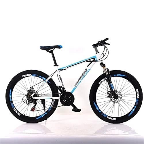 Mountain Bike : QCLU Sport Mountain Bike, 26 Inch Racing Bikes Disc Brakes Hardtail MTB, Trekking Bike Men Bike Girls Bike, Full Suspension Mountain Bike, 21 Speed, 3 Spoke (Color : Blue, Size : 29 inch)