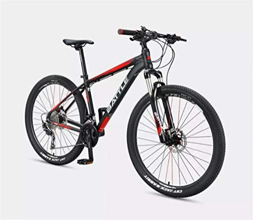 Mountain Bike : Qianqiusui Speed 27 / 30-speed aluminum grayish blue mountain bike (Color : Black red, Size : 27 speed)