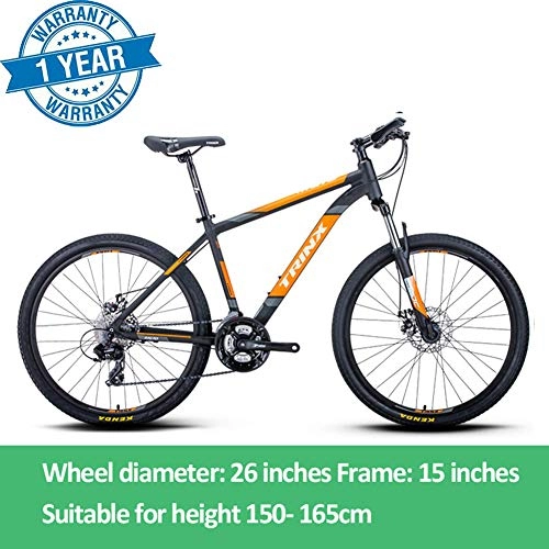 Mountain Bike : QIMENG 26 Inch Mountain Bike Adult Mountain Bike Hardtail Mountain Bikes 24-Speed Drivetrain Lightweight Aluminum Mountain Bicycle with Front Suspension Men And Women Bicycle, 15inch frame orange