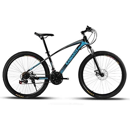 Mountain Bike : Qinmo Adult Mountain Bike, Double Disc Brake Bikes, Beach Snowmobile Bicycle, Upgrade High-Carbon Steel Frame, 26 inch Wheels, 21 / 24 / 27 Speed (Color : A, Size : 27 speed)