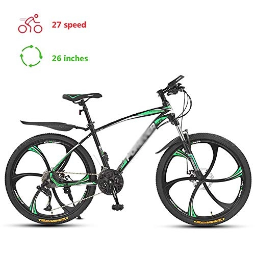 Mountain Bike : Qinmo Bicycle 26" Men's Mountain Bikes, 27 Speed Bicycle, Adult Hardtail Mountain Trail Bike, High-carbon Steel Frame Dual Disc Brake with Adjustable Seat, Size:10 knives, Colour:Blue