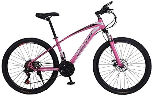 Mountain Bike : Qinmo Mountain Bike 26 Inch 21-speed Front And Rear Dual Disc Brakes, Front Shock Absorption, Adult Male And Female Variable Speed Mountain Bike (Color : Gray)