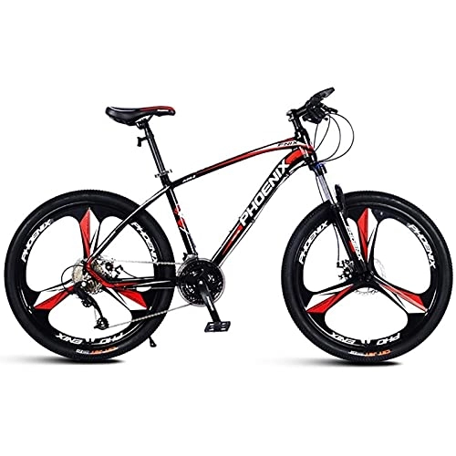 Mountain Bike : QIU Mountain Bikes HYX1 26 Inches 3 Spoke Wheels 21 Speed Mountain Bicycle Dual Disc Brake Bicycle (Color : Blue, Size : 26")