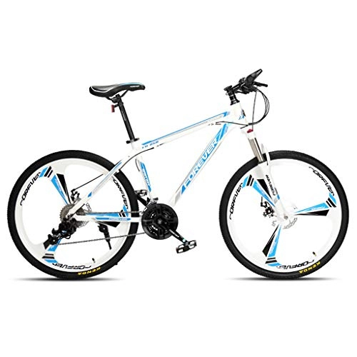 Mountain Bike : Qj Mountain Bike Bicycle 30 Speed MTB 26 Inches Aluminum Alloy Frame Suspension Bike, Whiteblue
