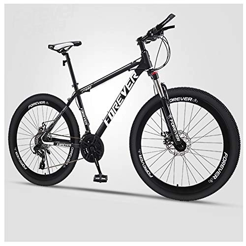 Mountain Bike : QMMD Adult 24-Inch Mountain Bikes, 21-24-27-30-Speed Bicycle, High-carbon Steel Hardtail Mountain Bike, Men's Dual Disc Brake All Terrain Mountain Bike, A Spoke, 30 speed
