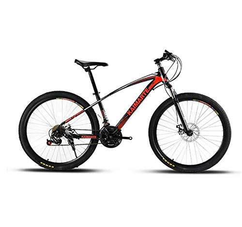 Mountain Bike : QWE Mountain bike 21 speed mountain bike 26 inch wheel double suspension bicycle disc brake red