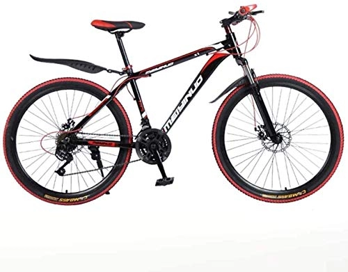 Mountain Bike : QZ 26In 24-Speed Mountain Bike For Adult, Lightweight Aluminum Alloy Full Frame, Wheel Front Suspension Mens Bicycle, Disc Brake 6-11 (Color : Black 1)