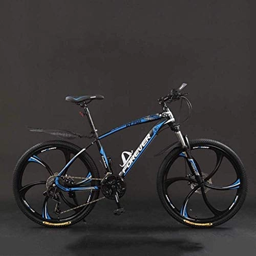 Mountain Bike : QZ Bicycle, 26 Inch Speed Mountain Bikes, Hard Tail Mountain Bicycle, Lightweight Bicycle With Adjustable Seat, Double Disc Brake (Color : Black Blue, Size : 30 speed)