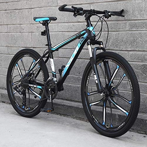 Mountain Bike : Relaxbx 24-Speed Mountain Bike 24 / 26" Wheel Front Suspension Lightweight Carbon Steel Frame, #B, 24inch