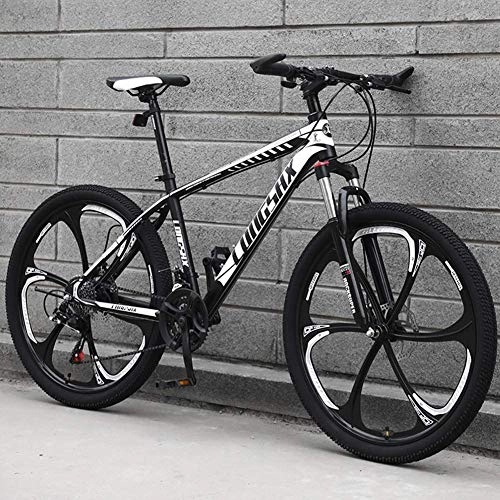 Mountain Bike : Relaxbx 30 Speeds Mountain Bike Carbon Steel Frame Road Bike 24 / 26 Inch Wheels, Blue, 24inch