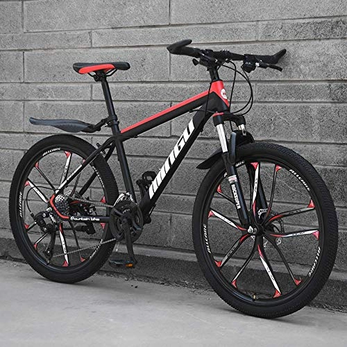 Mountain Bike : Relaxbx Mountain Bike 27 Speeds Carbon Steel Frame Road Bike 24 / 26 Inch Wheels Unisex, White, 24inch