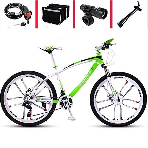 Mountain Bike : Relaxbx Mountain Bike, Bicycle Male And Female Students Road 30-Speed Double Shock Disc Brakes 26 Inch Light Off-Road Adult Bicycle, 26 INCH