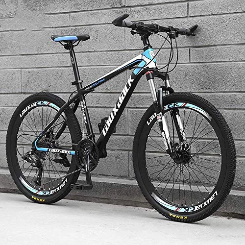 Mountain Bike : Relaxbx Mountain Bikes Bicycles 21 Speeds Lightweight Carbon Steel Frame Road Bike Disc Brake Spoke Wheel, Blue, 26inch