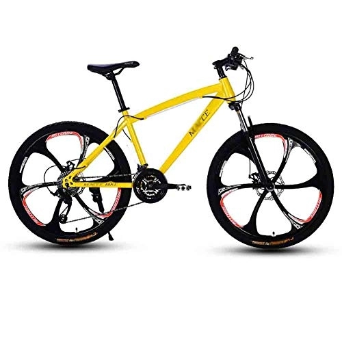 Mountain Bike : Road Bikes Bicycle Adult Mountain Bike MTB Road Bicycles For Men And Women 26In Wheels Adjustable Speed Double Disc Brake Off-road Bike (Color : Yellow, Size : 24 speed)