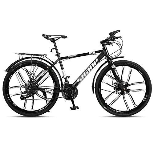 Mountain Bike : Road Bikes Bicycle Adult Road Bicycles Mountain Bike MTB Adjustable Speed For Men And Women 26in Wheels Double Disc Brake Off-road Bike (Color : Black, Size : 21 speed)