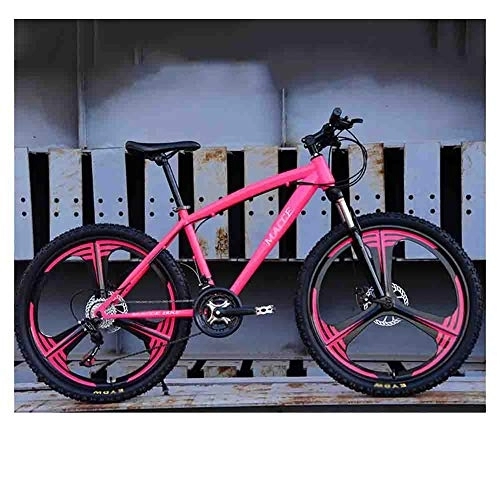 Mountain Bike : Road Bikes Bicycle Mountain Bike MTB Adult Road Bicycles For Men And Women 26In Wheels Adjustable Speed Double Disc Brake Off-road Bike (Color : Pink, Size : 24 speed)