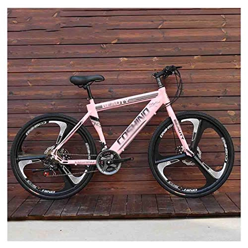Mountain Bike : Road Bikes Bicycles Adult Mountain Bike Men's MTB Road Bicycle For Womens 26 Inch Wheels Adjustable Double Disc Brake Off-road Bike (Color : Pink, Size : 27 Speed)