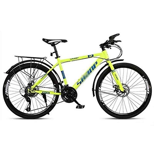 Mountain Bike : Road Bikes Mountain Bike Adult MTB Bicycle Road Bicycles Adjustable Speed For Men And Women 26in Wheels Double Disc Brake Off-road Bike (Color : Green, Size : 30 speed)