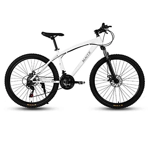 Mountain Bike : Road Bikes Mountain Bike Adult MTB Bicycle Road Bicycles For Men And Women 24In Wheels Adjustable Speed Double Disc Brake Off-road Bike (Color : White, Size : 27 speed)